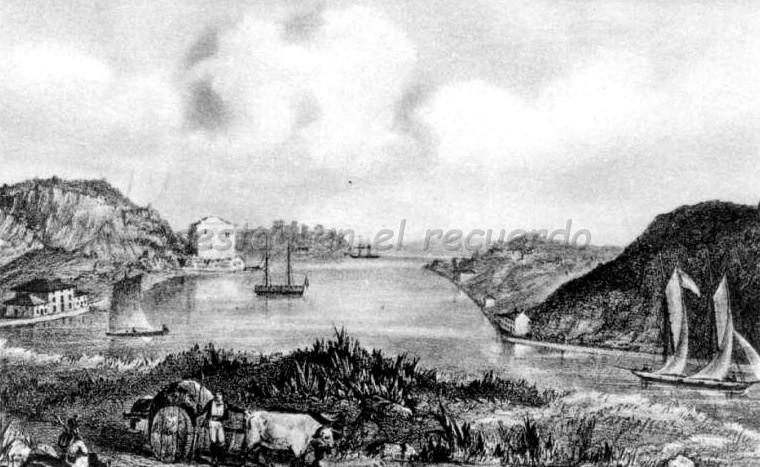 Luchana y, al fondo, el convento del Carmen, en El Desierto, en 1845 (Desde el monte Cabras).jpg